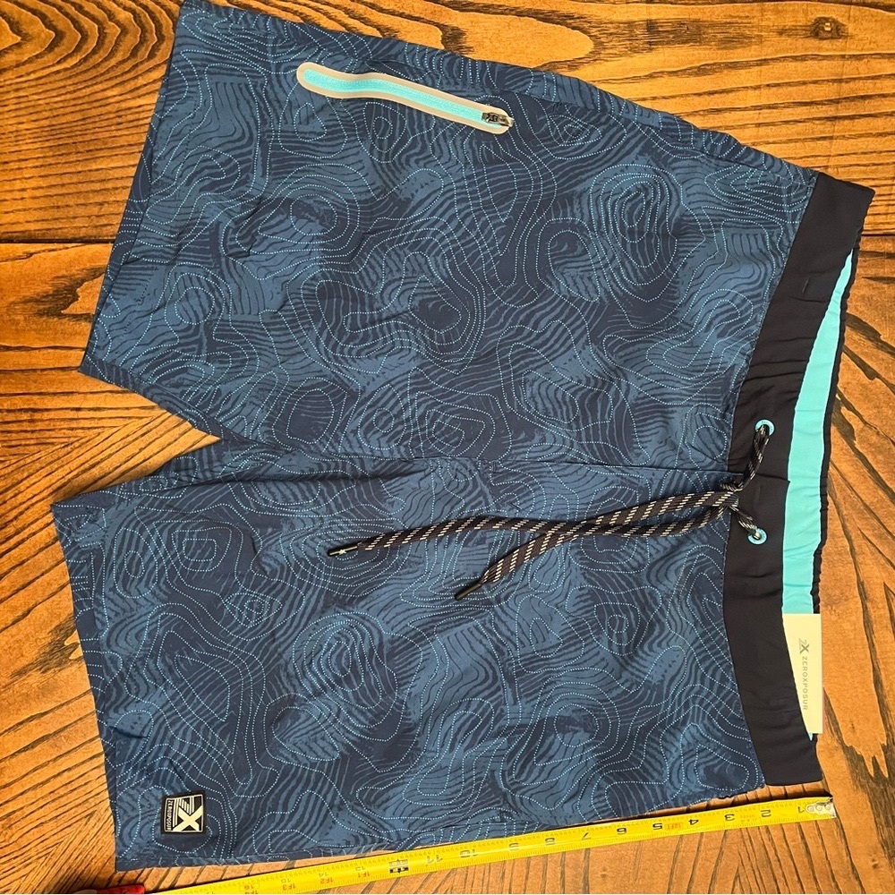 NWT Navy and Aqua Men's Swim Shorts
